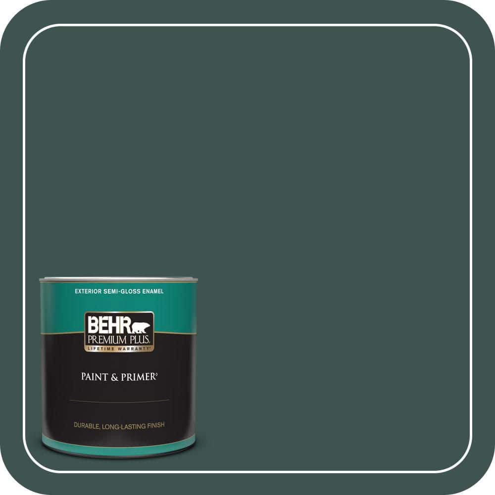 BEHR PREMIUM PLUS 1 qt. #480F-7 Sycamore Tree Semi-Gloss Enamel Exterior Paint & Primer