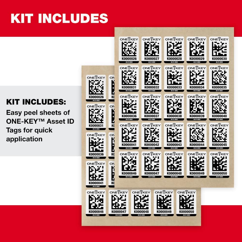Milwaukee Large ONE-KEY Asset ID Tags For Metal Surfaces (25-Tags) (2)