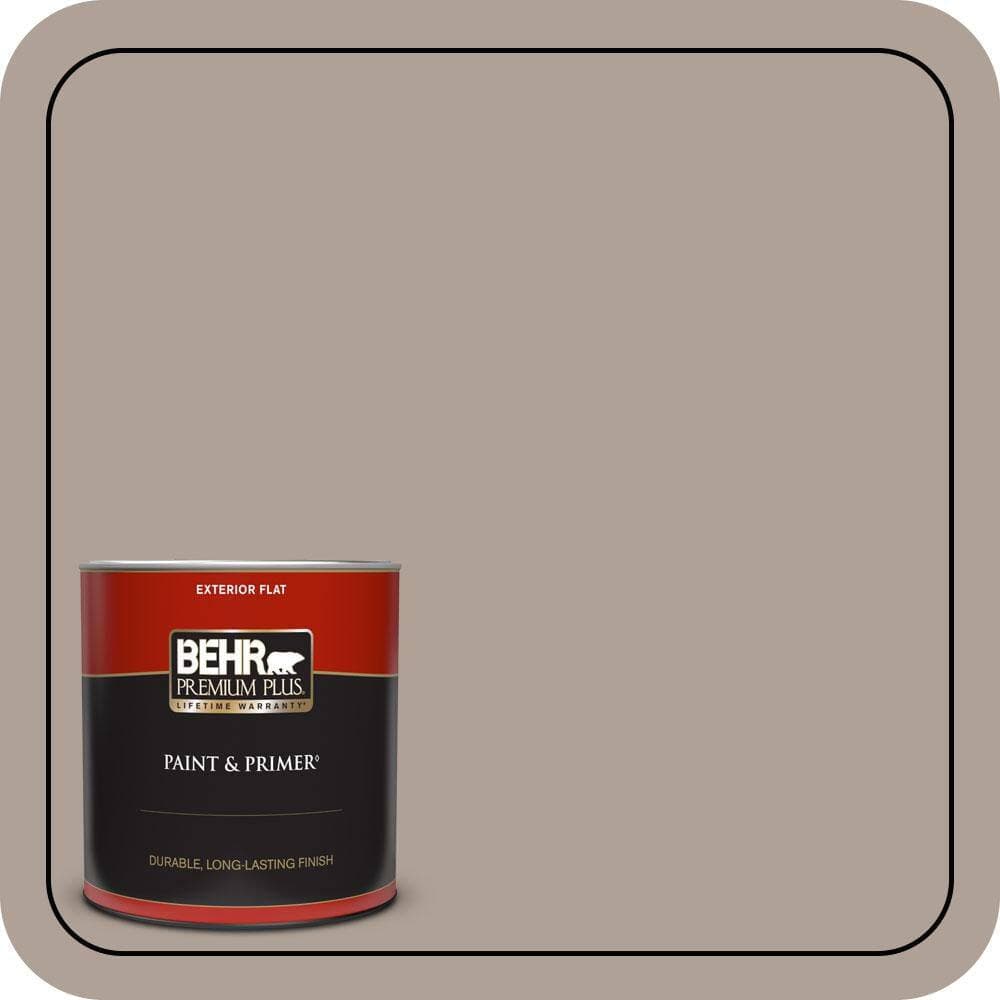 BEHR PREMIUM PLUS 1 qt. #N180-4 Moleskin Flat Exterior Paint & Primer (1)