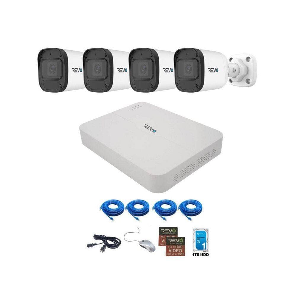Revo ULTRA BLUE SERIES 4K 4 Channel Wired PoE NVR Smart Security Camera System with 1TB HDD & 4 x 5 Megapixel Bullet Cameras (2)