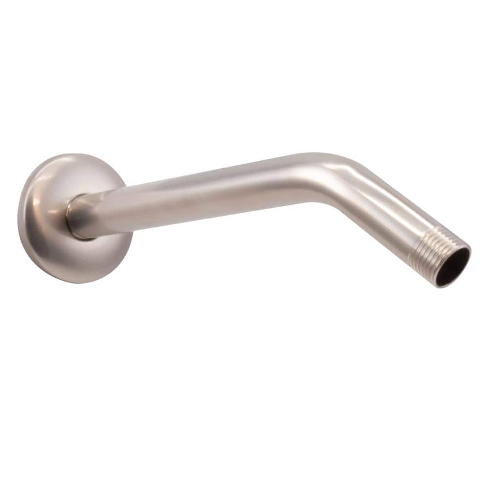 Westbrass 1/2 in. IPS 10 in. Round Wall Mount Shower Arm with Sure Grip Flange