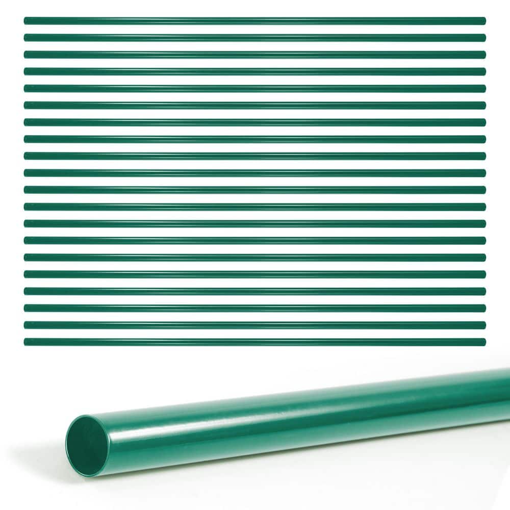 Fencer Wire 1-5/8 in. Chain Link Fence Green Galvanized Steel Top Rail (Pack of 20) (1)