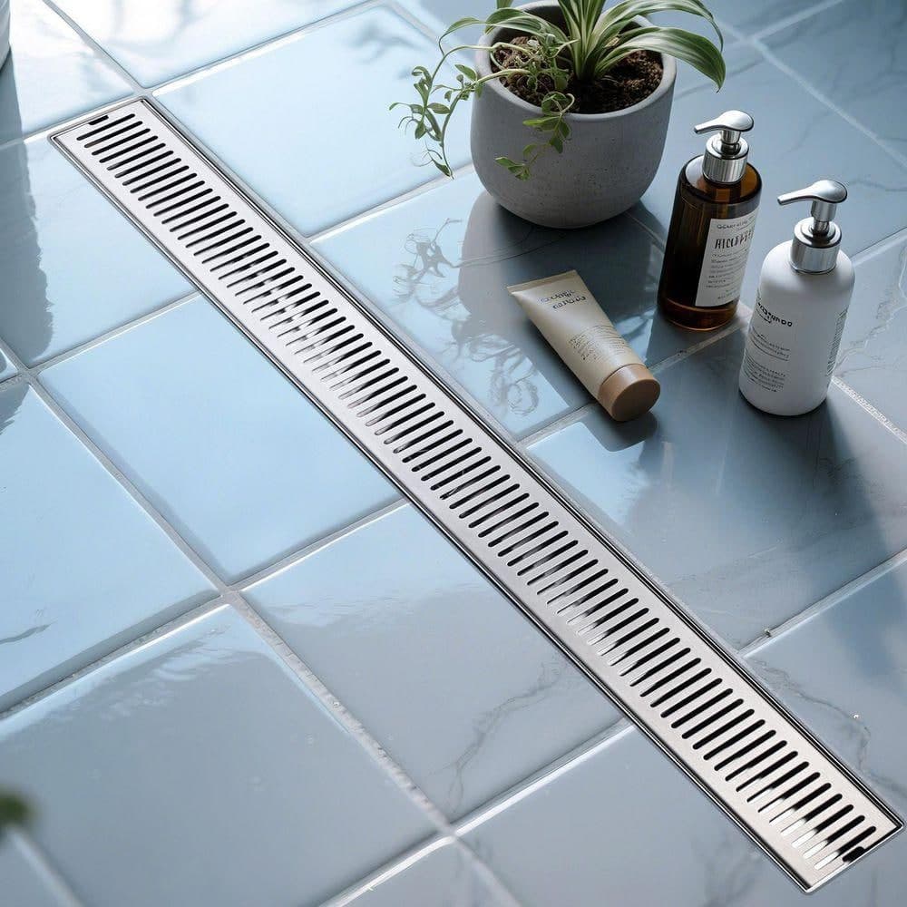 AVITAS 24 in. Stainless Steel Linear Shower Drain with Strainer in Brushed Nickel (2)