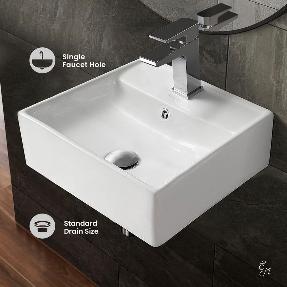Swiss Madison Claire Compact Ceramic Wall Mounted Bathroom Sink White (2)