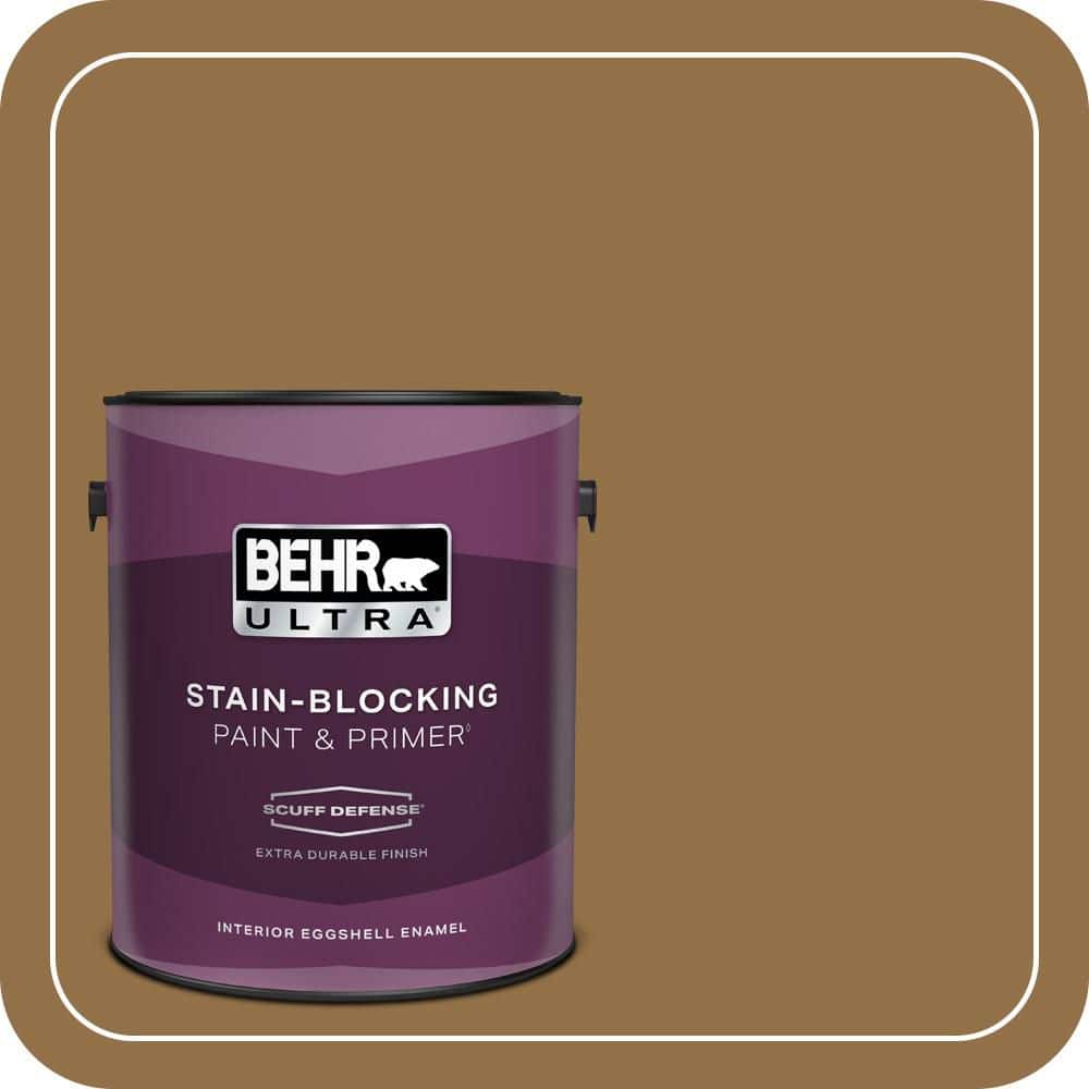 BEHR ULTRA 1 gal. #N280-7 Brass Button Extra Durable Eggshell Enamel Interior Paint & Primer