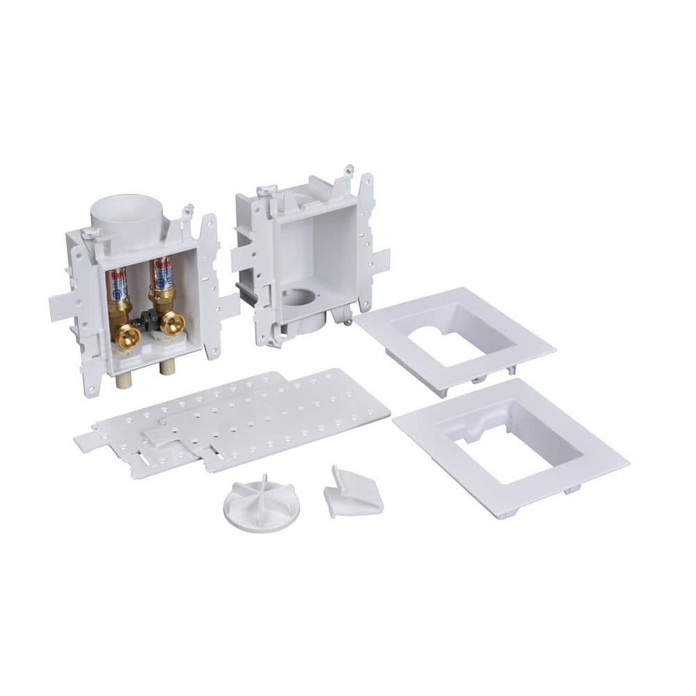 Oatey Moda 1/2 in. Slip Joint x 3/4 in. MHT CPVC Washing Machine Valves with Outlet Box and Water Hammer Arrestor (1)