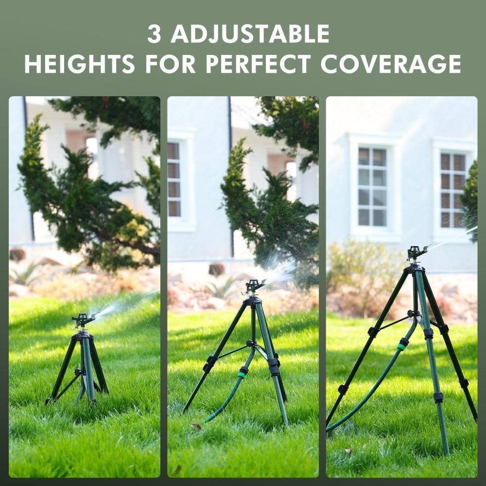 Unbranded 16 in to 37 in Tripod Impact Sprinkler Wide Coverage Green 2 Pack (3)