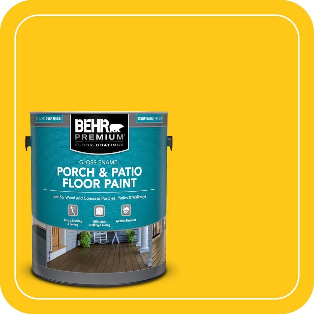 BEHR PREMIUM 1 gal. #P300-7 Unmellow Yellow Gloss Enamel Interior/Exterior Porch and Patio Floor Paint