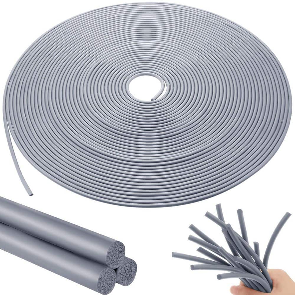 Laybus Gray 1/4 in. x 100 ft. Backer Rod Foam Rubber Caulk Saver Concrete Expansion Joint Filler Weather Strip Seal