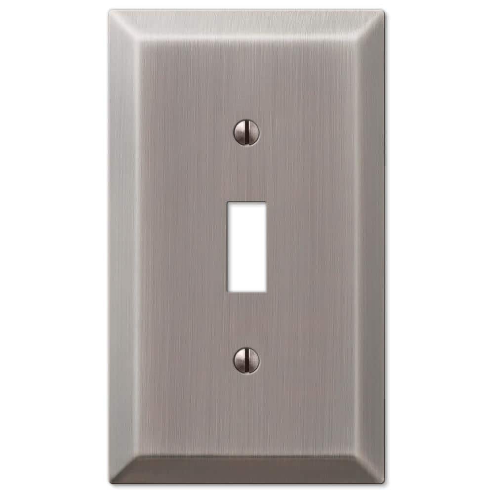 AMERELLE Metallic 1 Gang Toggle Steel Wall Plate - Antique Nickel