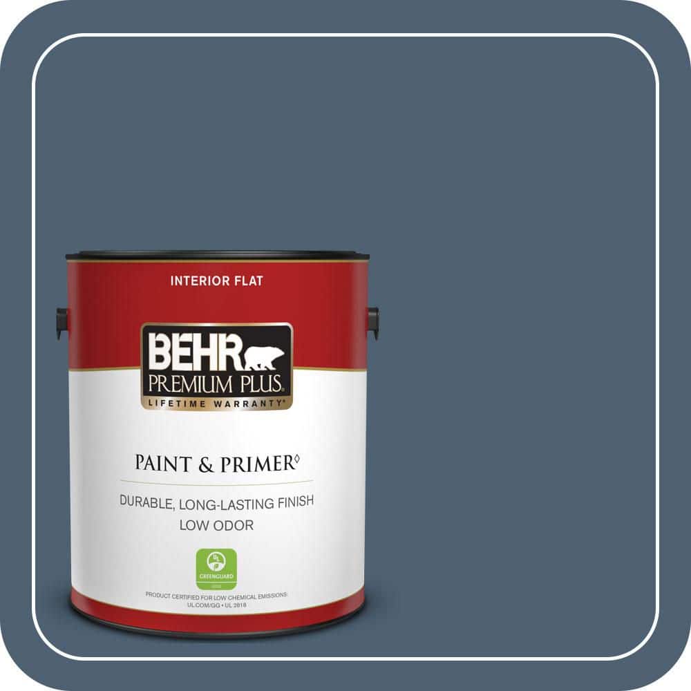 BEHR PREMIUM PLUS 1 gal. #PPU14-19 English Channel Flat Low Odor Interior Paint & Primer (1)