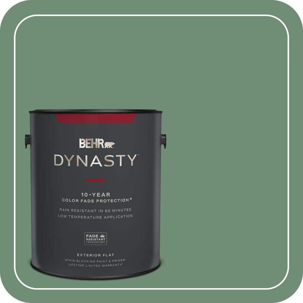 BEHR DYNASTY 1 gal. #QE-46 Ivy Wreath Flat Exterior Stain-Blocking Paint & Primer