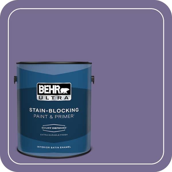 BEHR ULTRA 1 gal. #650D-6 Purple Silhouette Extra Durable Satin Enamel Interior Paint & Primer (2)