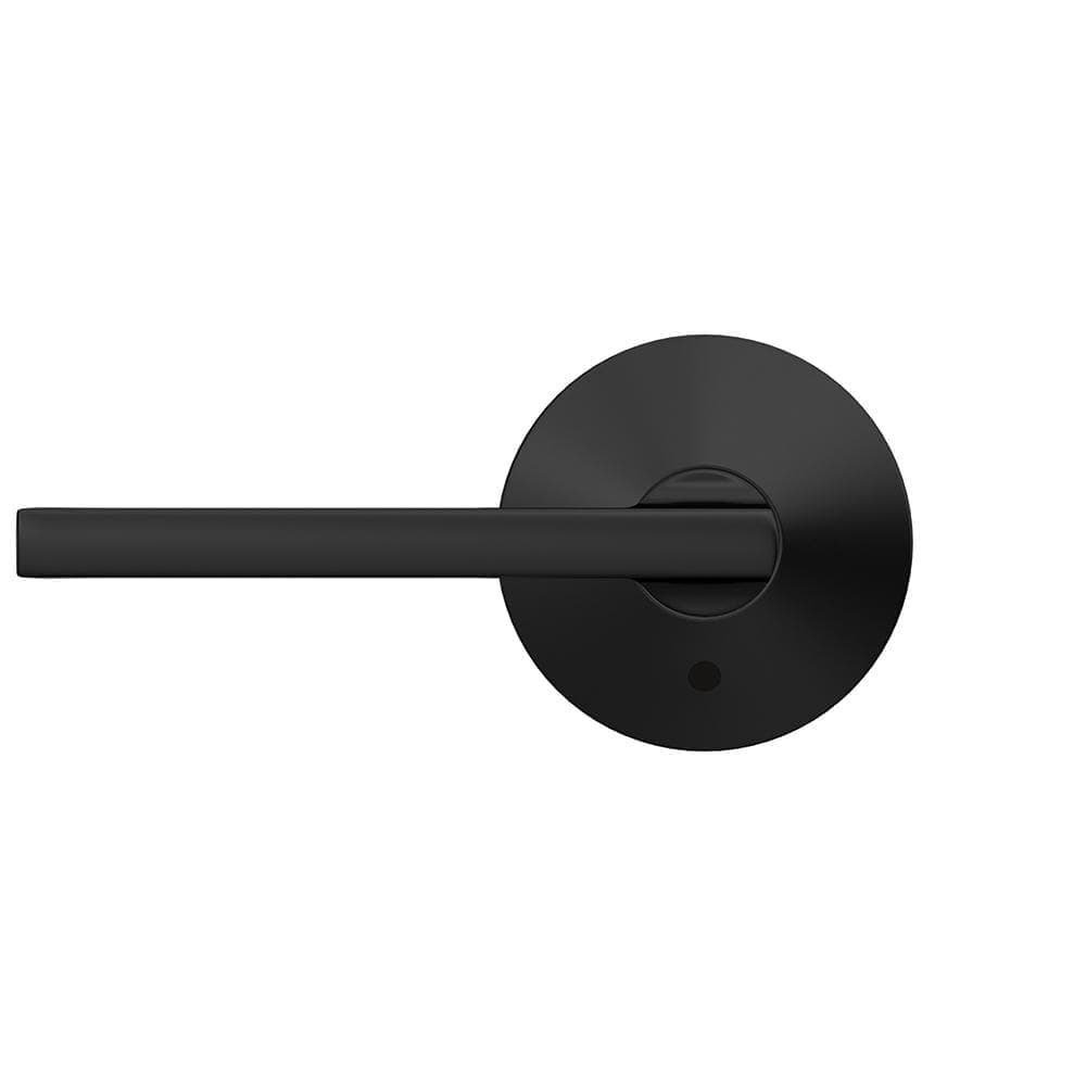 Schlage Custom Latitude Matte Black Dummy Door Handle with Kinsler Trim (2-Pack) (2)