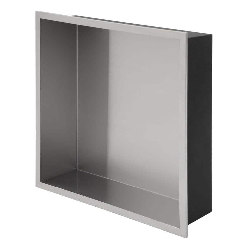JimsMaison 12 in. W x 12 in. H x 4 in. D Shower Niche Set of 1 Pieces in Brushed Nickel (1)