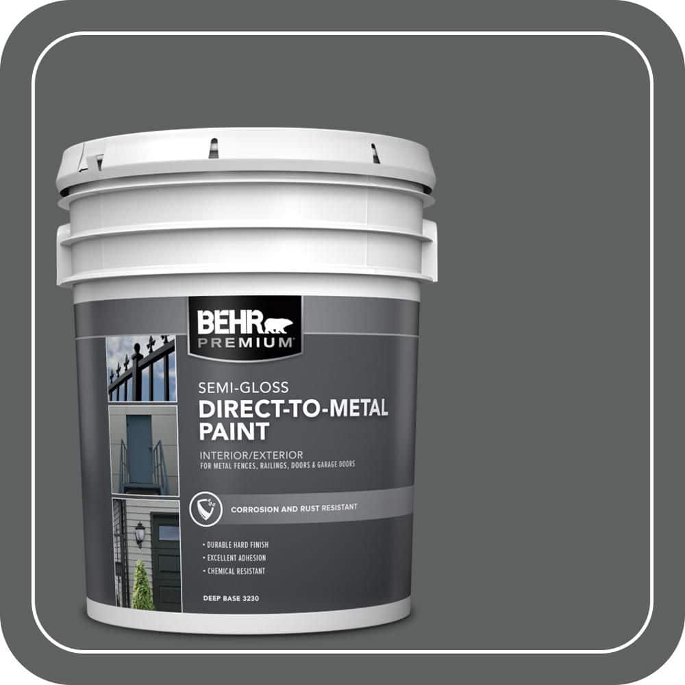 BEHR PREMIUM 5 gal. #N460-6 Hematite Semi-Gloss Direct to Metal Interior/Exterior Paint
