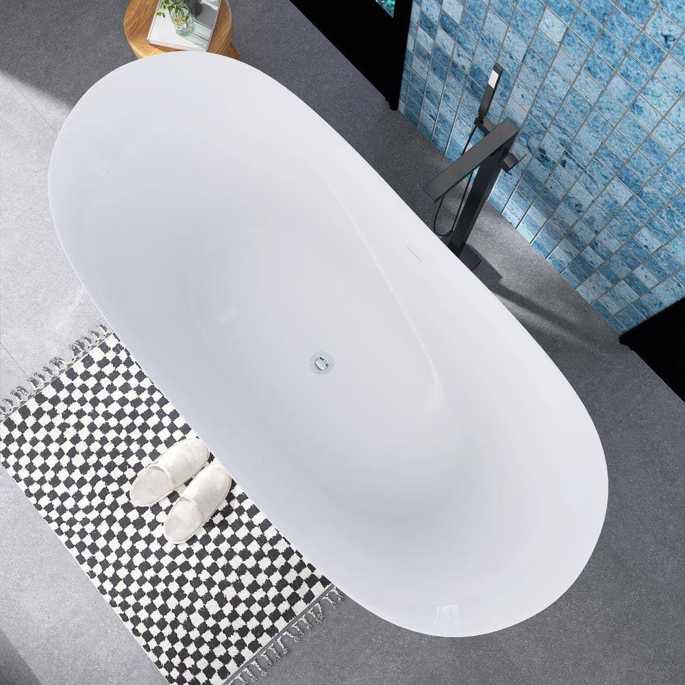 Unbranded 32 in. Acrylic Freestanding Soaking Bathtub with Center Drain (4)