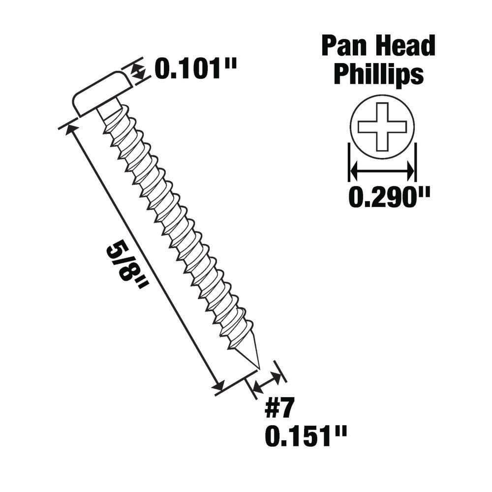 Everbilt #7 5/8 in. Phillips Pan-Head Sheet Metal Screws (4)