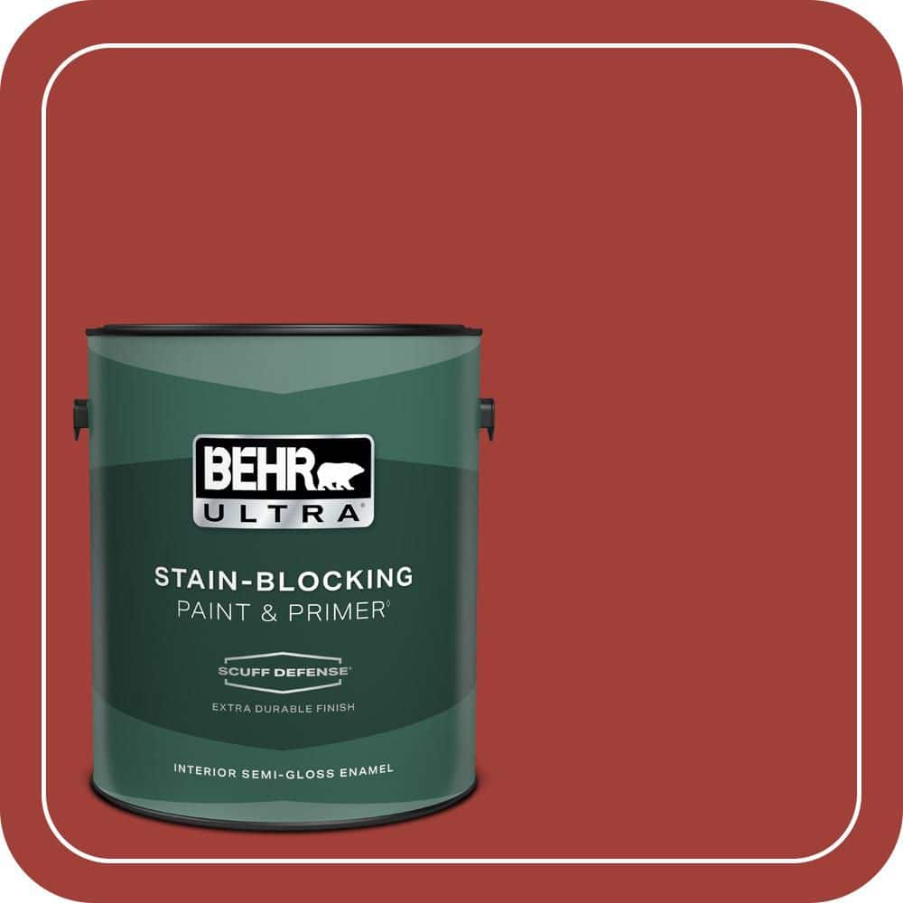 BEHR ULTRA 1 gal. #PPU2-16 Fire Cracker Extra Durable Semi-Gloss Enamel Interior Paint & Primer