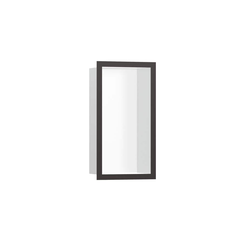 Hansgrohe XtraStoris Individual 9 in. W x 15 in. H x 4 in. D Stainless Steel Shower Niche in Brushed Black Chrome (1)