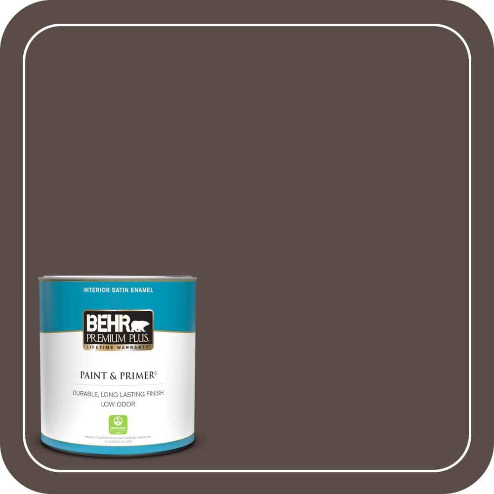 BEHR PREMIUM PLUS #PPU5-19 Dark Truffle Enamel Interior/Exterior Paint & Primer Color Sample (1)
