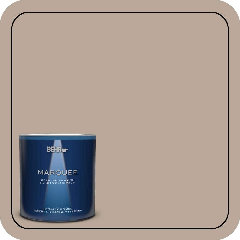 BEHR MARQUEE 1 qt. #PPU5-14 Mesa Taupe One-Coat Hide Satin Enamel Interior Paint & Primer
