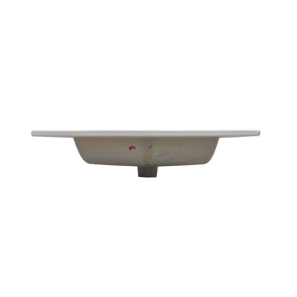 Bellaterra Home 25 in. Drop-in Vitreous China Bathroom Sink Top in White with 3-Faucet Holes (3)