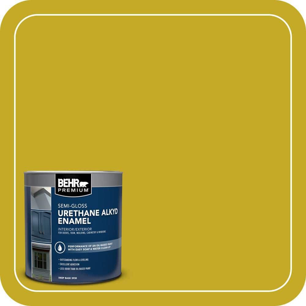 BEHR PREMIUM 1 qt. Home Decorators Collection #HDC-MD-03 Citronette Semi-Gloss Enamel Urethane Alkyd Interior/Exterior Paint (1)