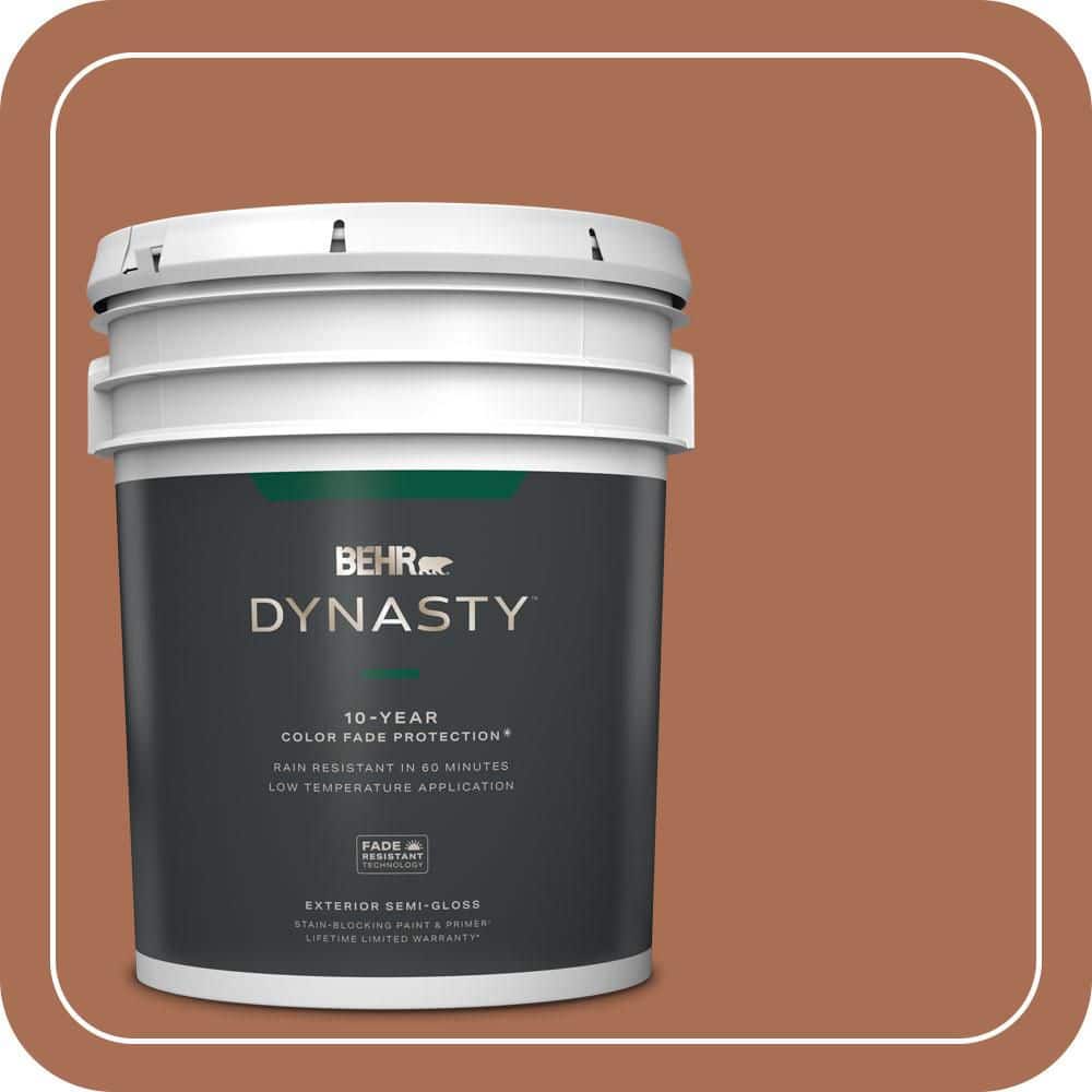 BEHR DYNASTY 5 gal. #MQ1-28 Orange Flambe Semi-Gloss Exterior Stain-Blocking Paint & Primer