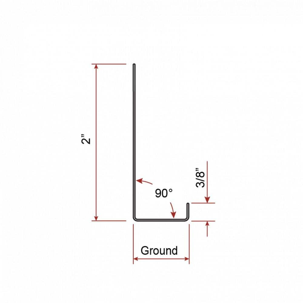 ClarkDietrich 1-3/8 in. x 10 ft. GALVANIZED 1-3/8" J-TRIM Low Back 1-7/8" with Weep Holes (2)