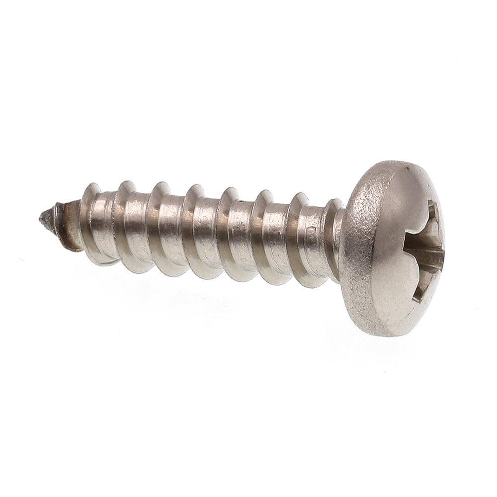 Prime-Line #14 X 1 in. Grade 18-8 Stainless Steel Phillips Drive Pan Head Self-Tapping Sheet Metal Screws (100-Pack) (1)