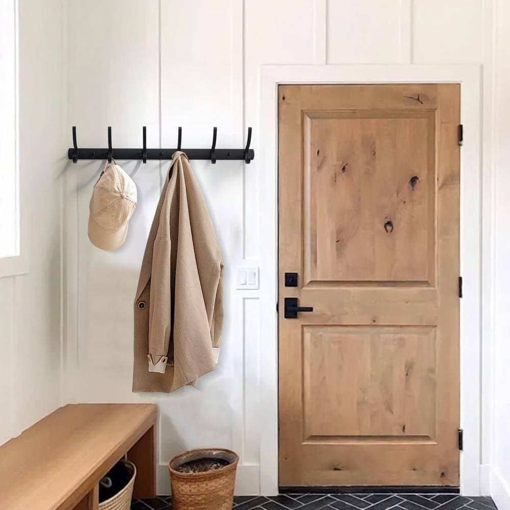 AVITAS Wall Mounted Coat Rack J-Hook Robe/Towel Hook in Matte Black (3)