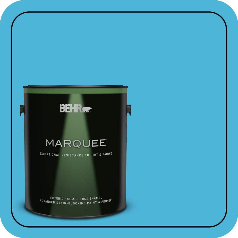 BEHR MARQUEE 1 gal. #P490-4 Aztec Sky Semi-Gloss Enamel Exterior Paint & Primer