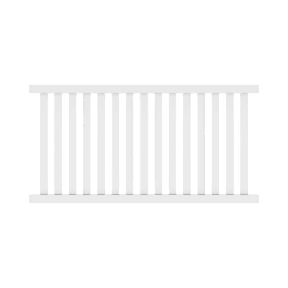 Barrette Outdoor Living Ohio 4 ft. H x 8 ft. W White Vinyl Fence Panel (Unassembled)