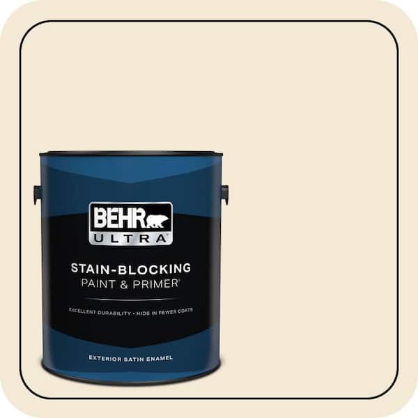 BEHR ULTRA 1 gal. #PWN-32 Bleached Almond Satin Enamel Exterior Paint & Primer (2)