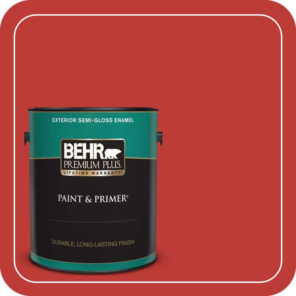 BEHR PREMIUM PLUS 1 gal. #P150-7 Flirt Alert Semi-Gloss Enamel Exterior Paint & Primer