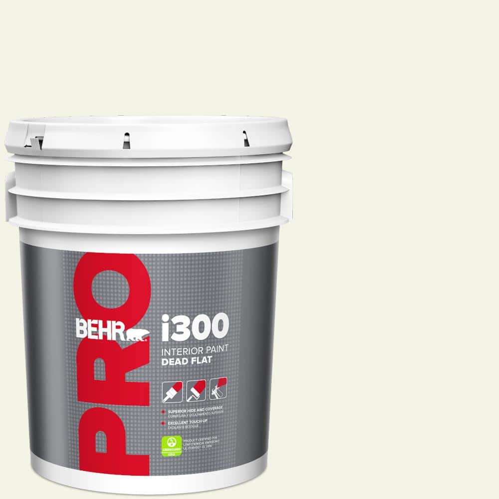 BEHR PRO 5 gal. #PPL-57 White Smoke Dead Flat Interior Paint