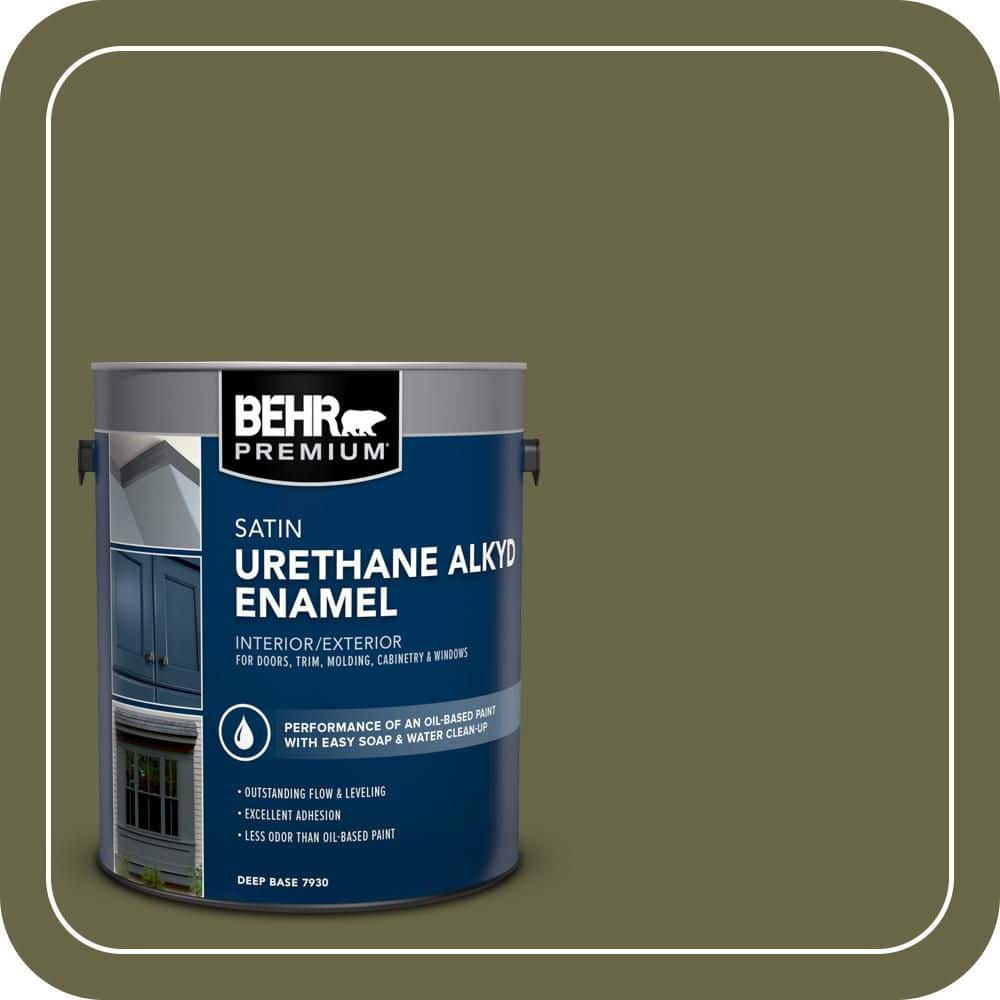 BEHR PREMIUM 1 gal. #PPU9-24 Amazon Jungle Urethane Alkyd Satin Enamel Interior/Exterior Paint (1)