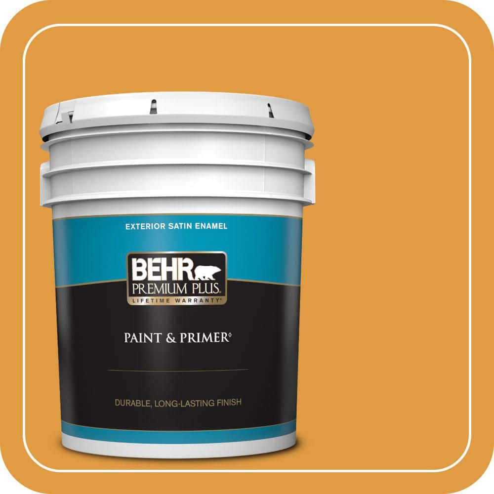 BEHR PREMIUM PLUS 5 gal. #T18-05 Life Is Good Satin Enamel Exterior Paint & Primer