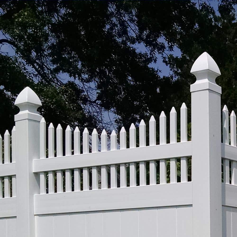Weatherables 4 in. x 4 in. White Vinyl Gothic Post Cap (2)
