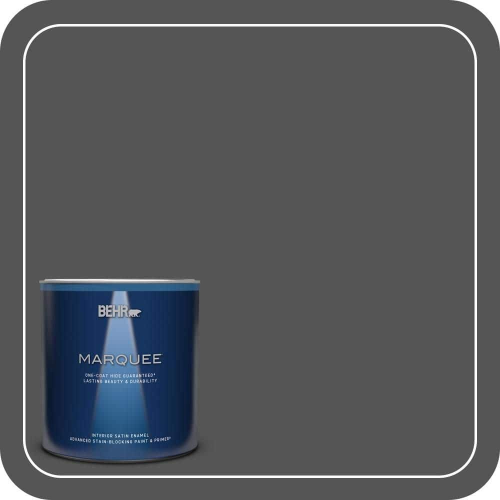 BEHR MARQUEE 1 qt. #PPU25-01 Carbon Copy Satin Enamel Interior Paint & Primer