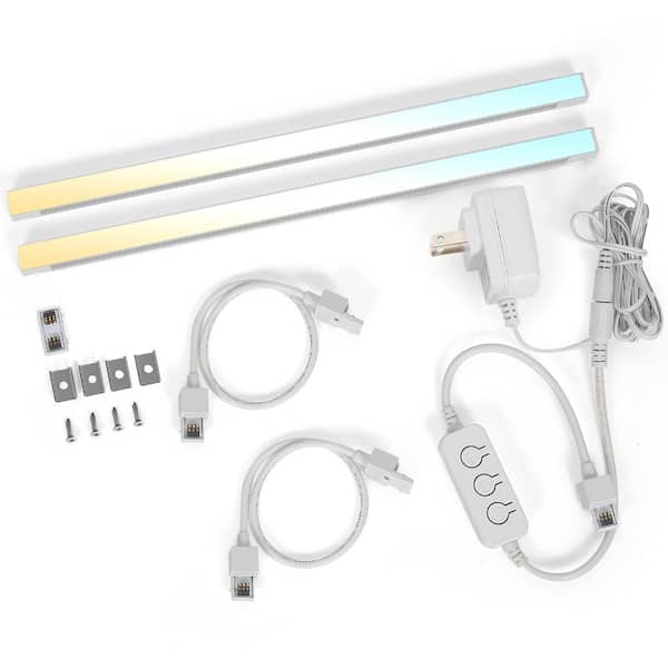 Commercial Electric 12 in. Plug-In Aluminum Integrated LED Linkable Under Cabinet Light 2-Pack