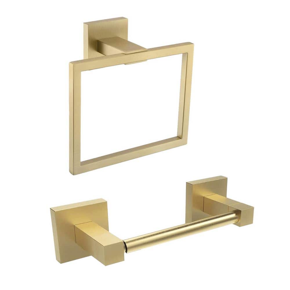 BYH build your home Bath Hardware Set Toilet Paper Holder, Towel Ring Wall Mounted Bathroom Accessories Set