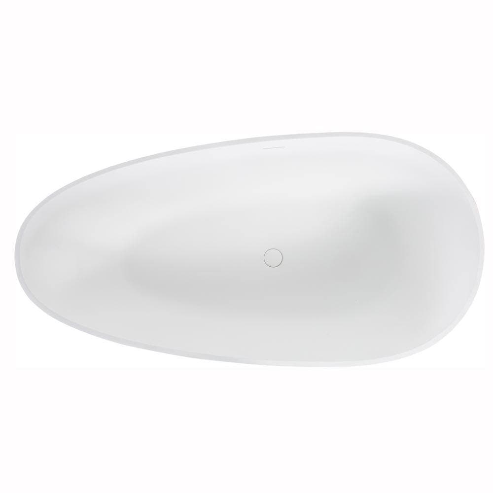 JimsMaison 67 in. x 34 in. Stone Resin Freestanding Flatbottom Soaking Bathtub in White (3)