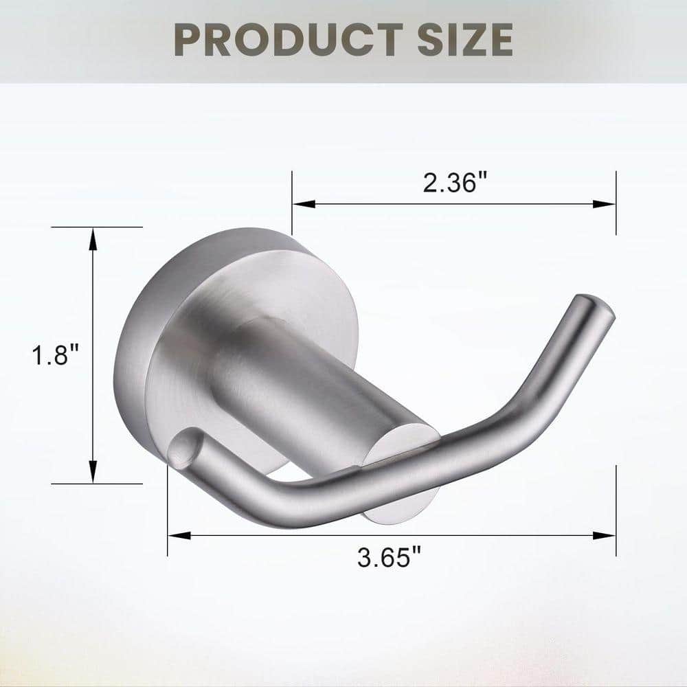VEVETTA Wall Mount J-Hook Double Robe/Towel Hook Double Robe Hook (2)