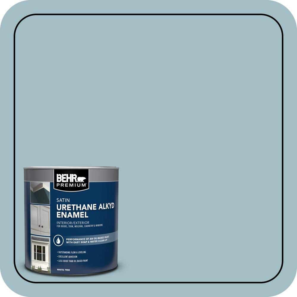 BEHR PREMIUM 1 qt. #PPU13-11 Clear Vista Satin Enamel Urethane Alkyd Interior/Exterior Paint