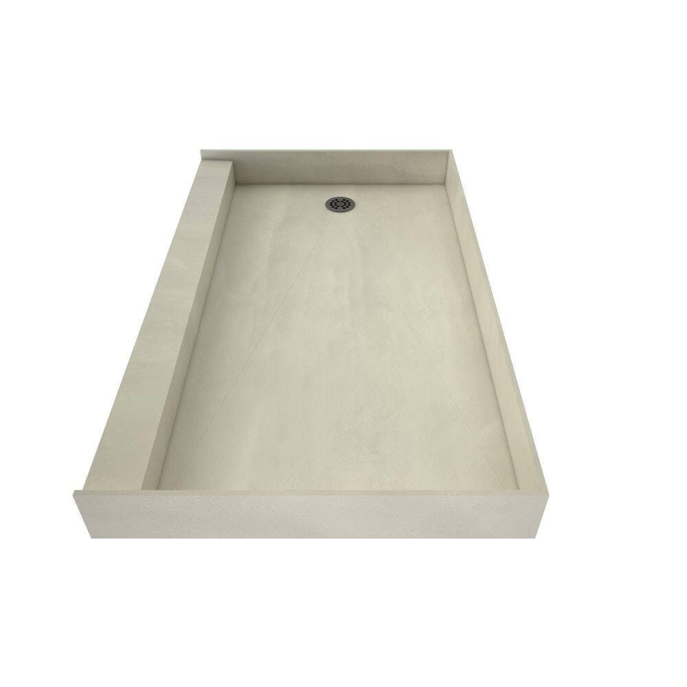 Tile Redi Redi Base 60 in. L x 32 in. W Alcove Single Threshold Shower Pan Base with Left Drain in Brushed Nickel (3)