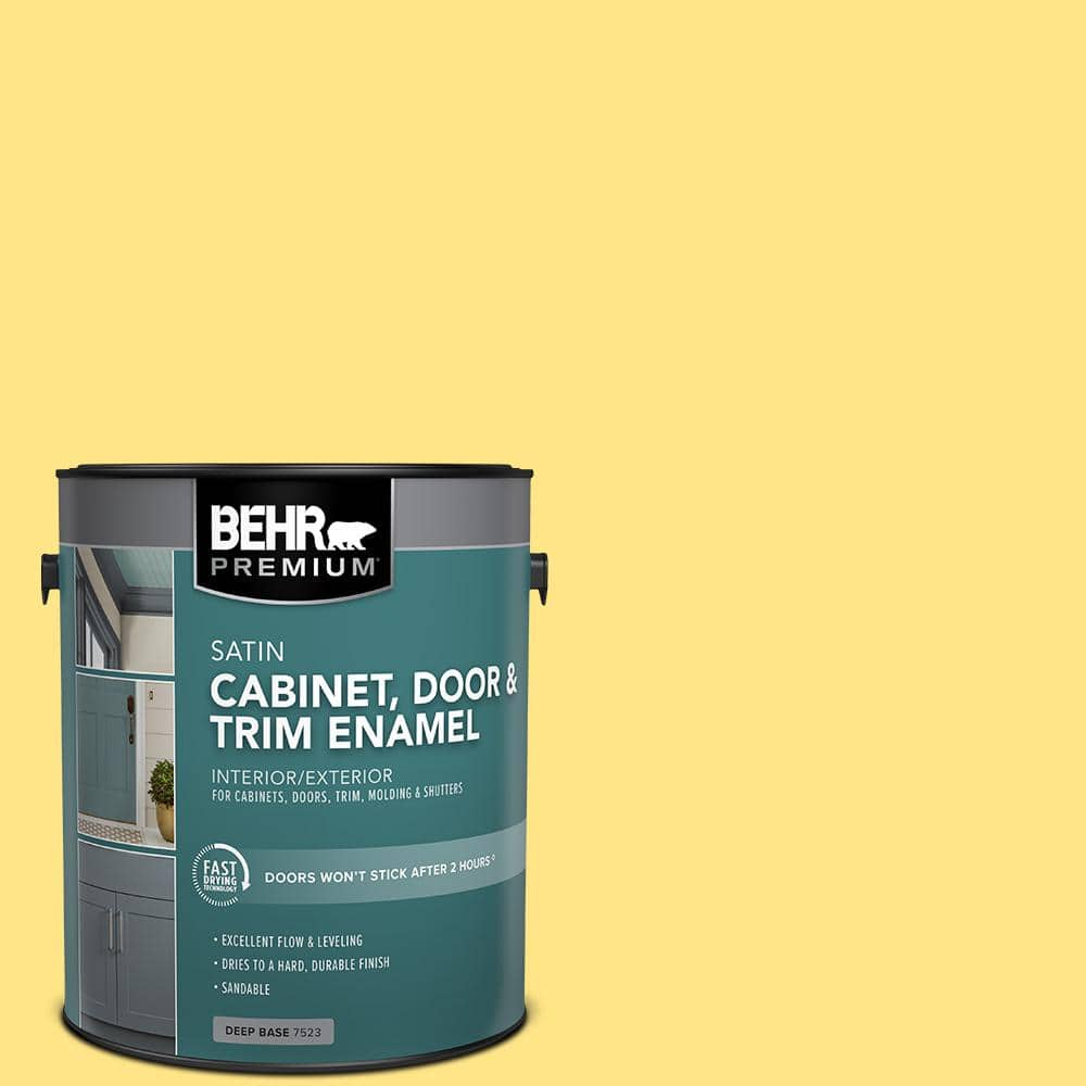 BEHR PREMIUM 1 gal. #P300-5 Upbeat Satin Enamel Interior/Exterior Cabinet, Door & Trim Paint (1)