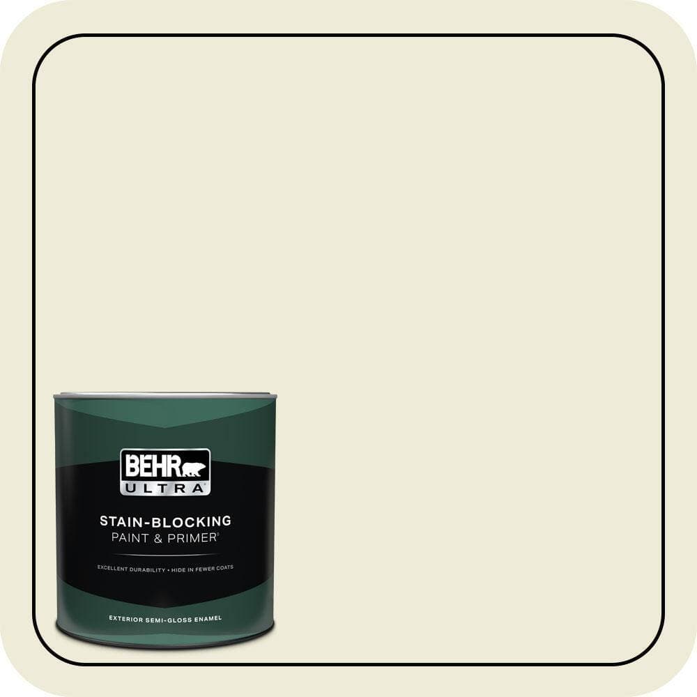 BEHR ULTRA 1 qt. #PPU9-15 Summer Jasmine Semi-Gloss Enamel Exterior Paint & Primer