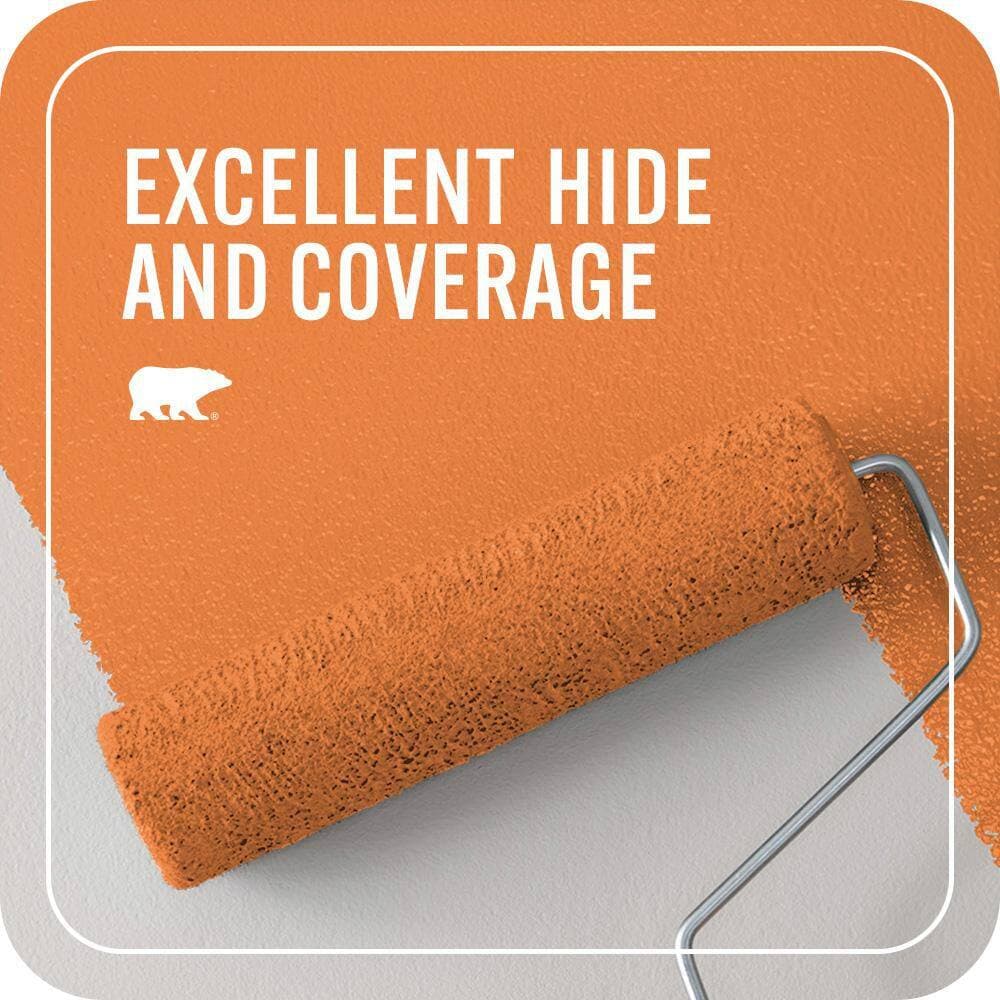 BEHR PREMIUM PLUS 1 qt. #P220-7 Construction Zone Flat EcoMix Plant-Based Interior Paint & Primer (2)
